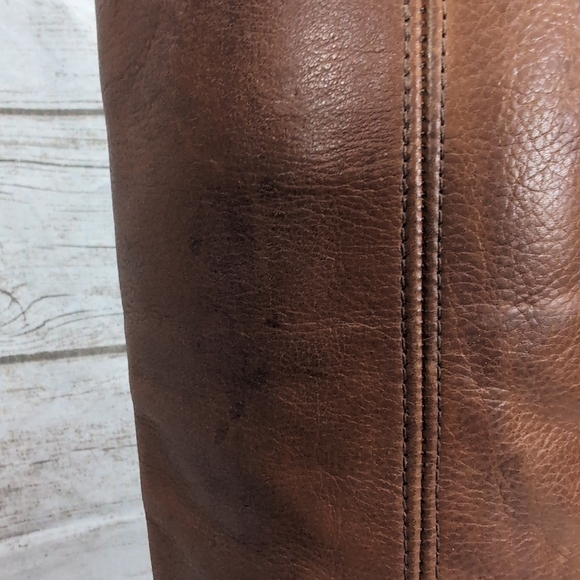 Frye Phillip Harness Boots Cognac Leather Women Size 9 - Picture 9 of 16